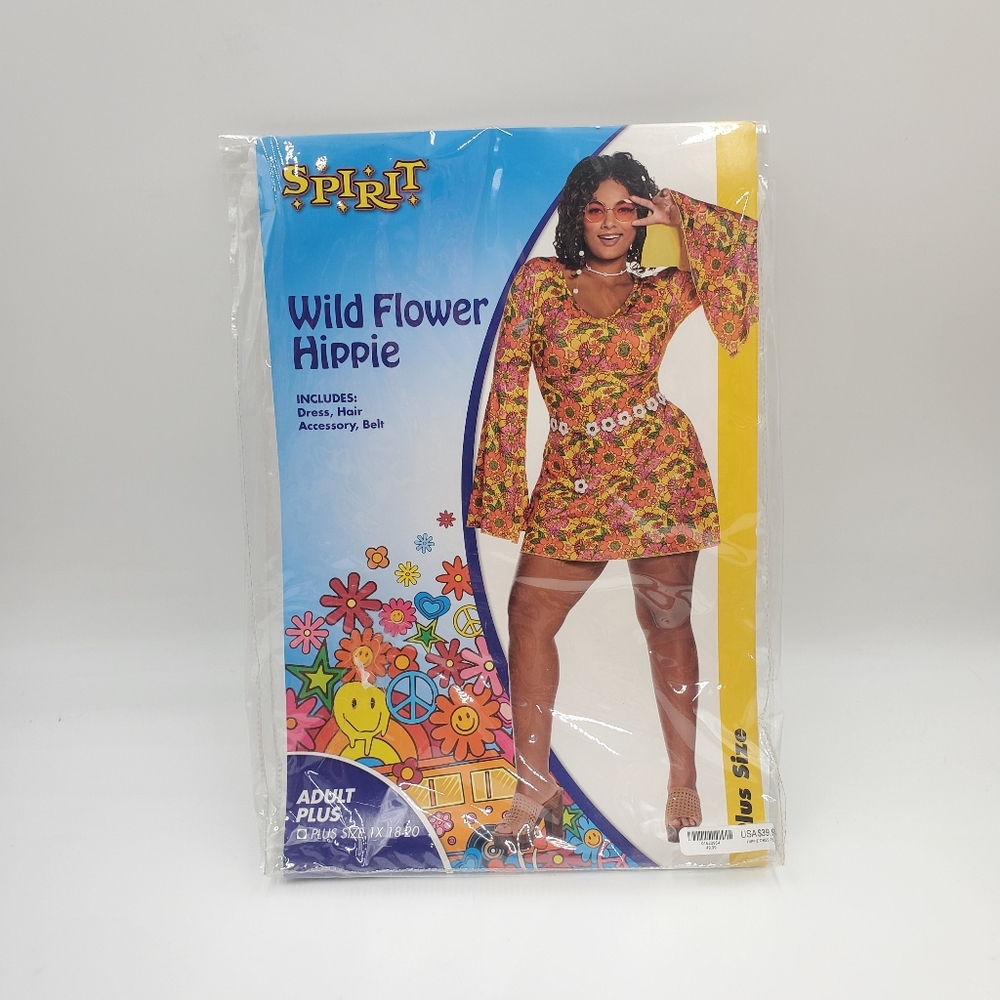 Wild Flower Hippie Spirit Halloween Costume - Plus Size 1X - 18-20 Womens
